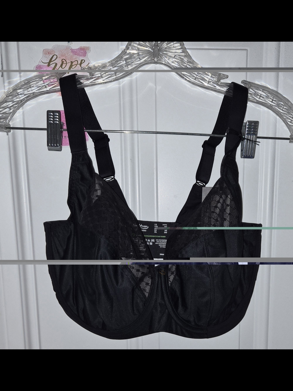 Supportive Black Lace Full-Coverage Underwire Bra